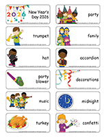 Word flashcards-Happy New Year