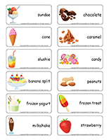 Word flashcards-Ice cream shop