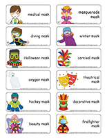 Word flashcards-Masks