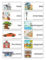 Word flashcards-My neighbourhood