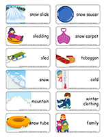 Word flashcards-Sledding