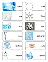 Word flashcards-Snowflakes