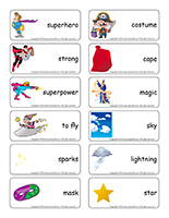 Word flashcards-Superheroes