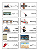 Word flashcards-Trains