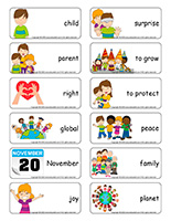 Word flashcards-Universal Children’s Day 2020