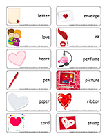 Word flashcards-Valentine’s Day-Love-letters