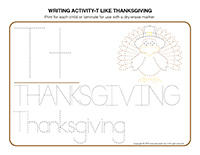 Writing- ctivities-T like Thanksgiving
