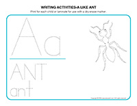 Writing activities-A like ant 2026