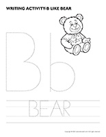 Writing activities-B like bear