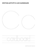 Writing activities-C like Cardboard