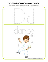 Writing activities-D like dance