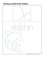 Writing activities-D like dolphin