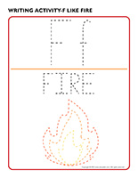 Writing activities-F like fire