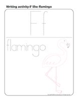 Writing activities-F like flamingo