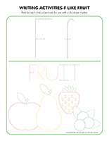 Writing activities-F like fruit