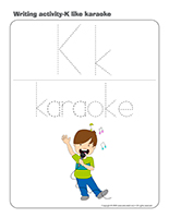 Writing activities-K like karaoke