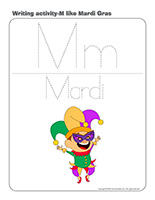 Writing activities-M like Mardi Gras