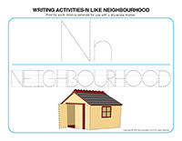 Writing activities-N like neighbourhood
