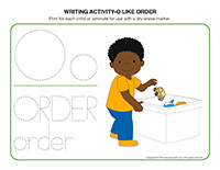 Writing activities-O like Order