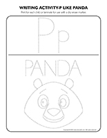 Writing activities-P like panda