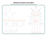 Writing activities-R Like Robots