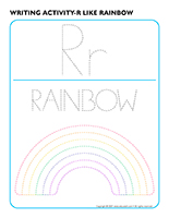 Writing activities-R like rainbow