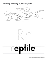 Writing activities-R like reptile