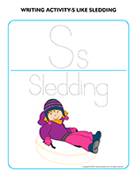 Writing activities-S like sledding