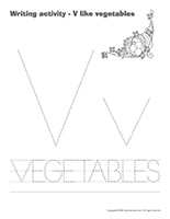 Writing activities-V like vegetables