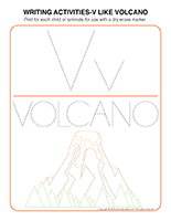 Writing-activities-V like volcano