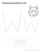 Writing activities-W like wolf