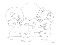 coloring pages theme-Happy New Year 2023