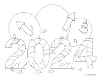 coloring pages theme-Happy New Year-2024
