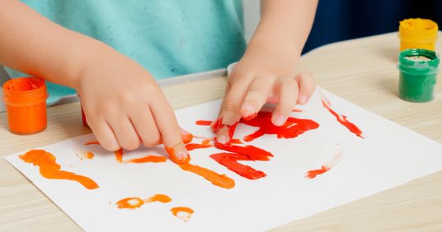 Finger painting for young children