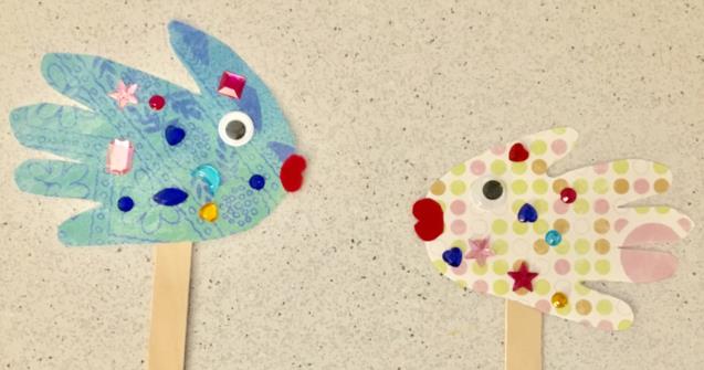 Handprint fish puppets - Arts and crafts - Educatall