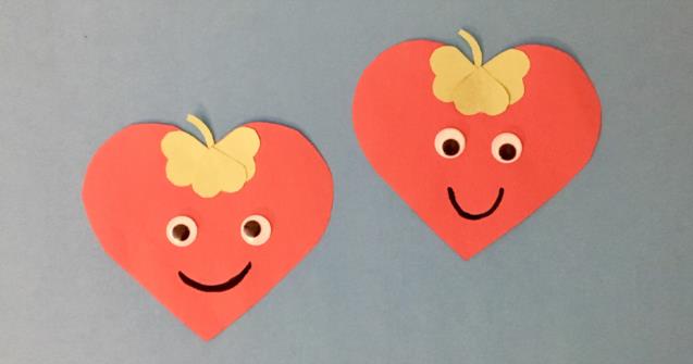 Paper heart strawberries - Arts and crafts - Educatall