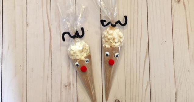 Reindeer hot cocoa cones - Arts and crafts - Educatall